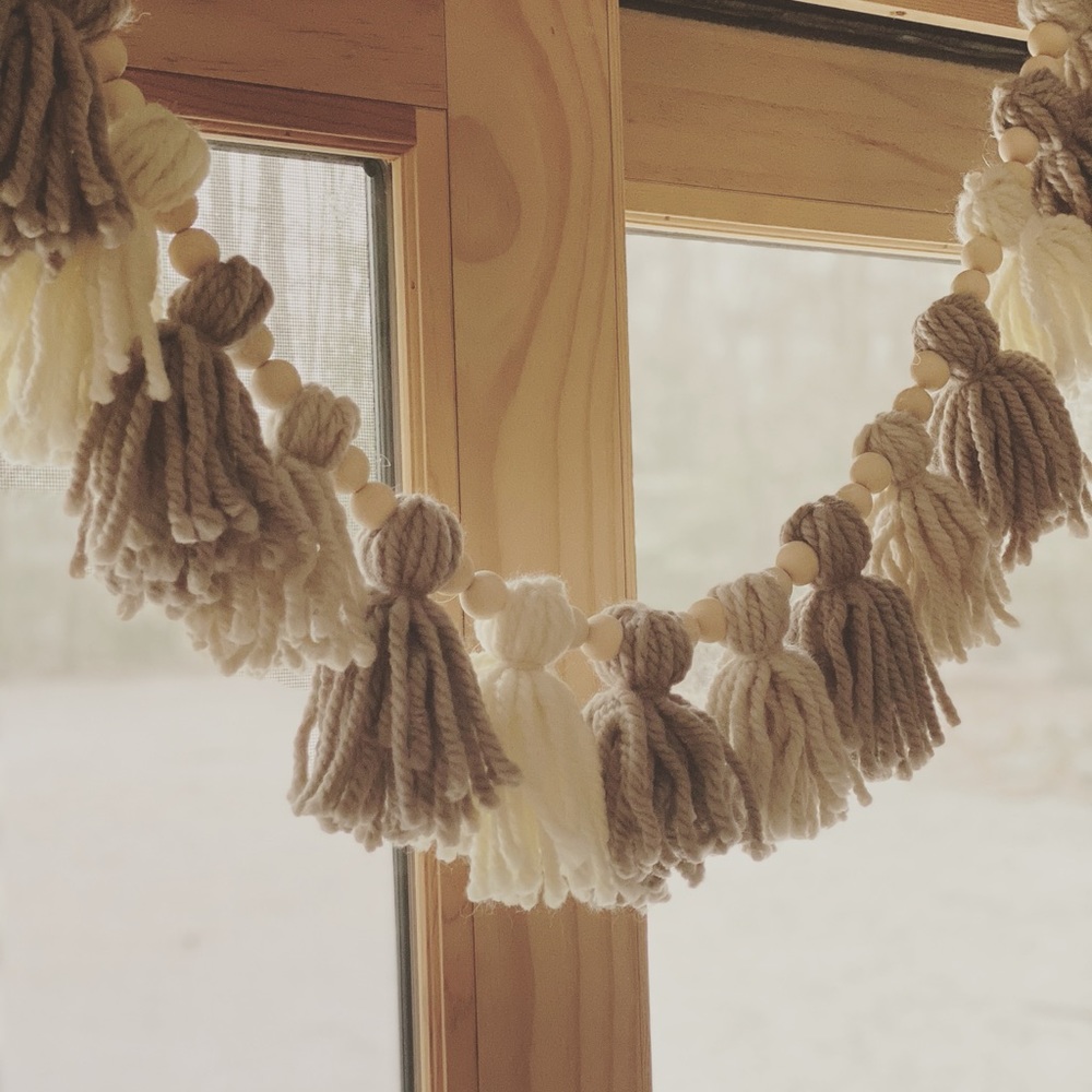 Handmade Boho Neutral Beaded Garland